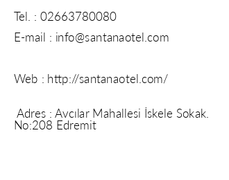 Santana Life Otel iletiim bilgileri